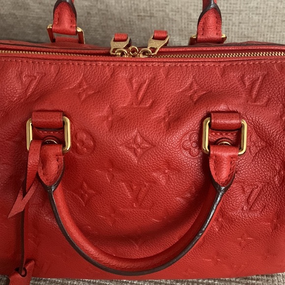 LOUIS VUITTON Speedy 25” Cerise Monogram Empreinte Speedy Bandouliere.Authentic. - Picture 7 of 17